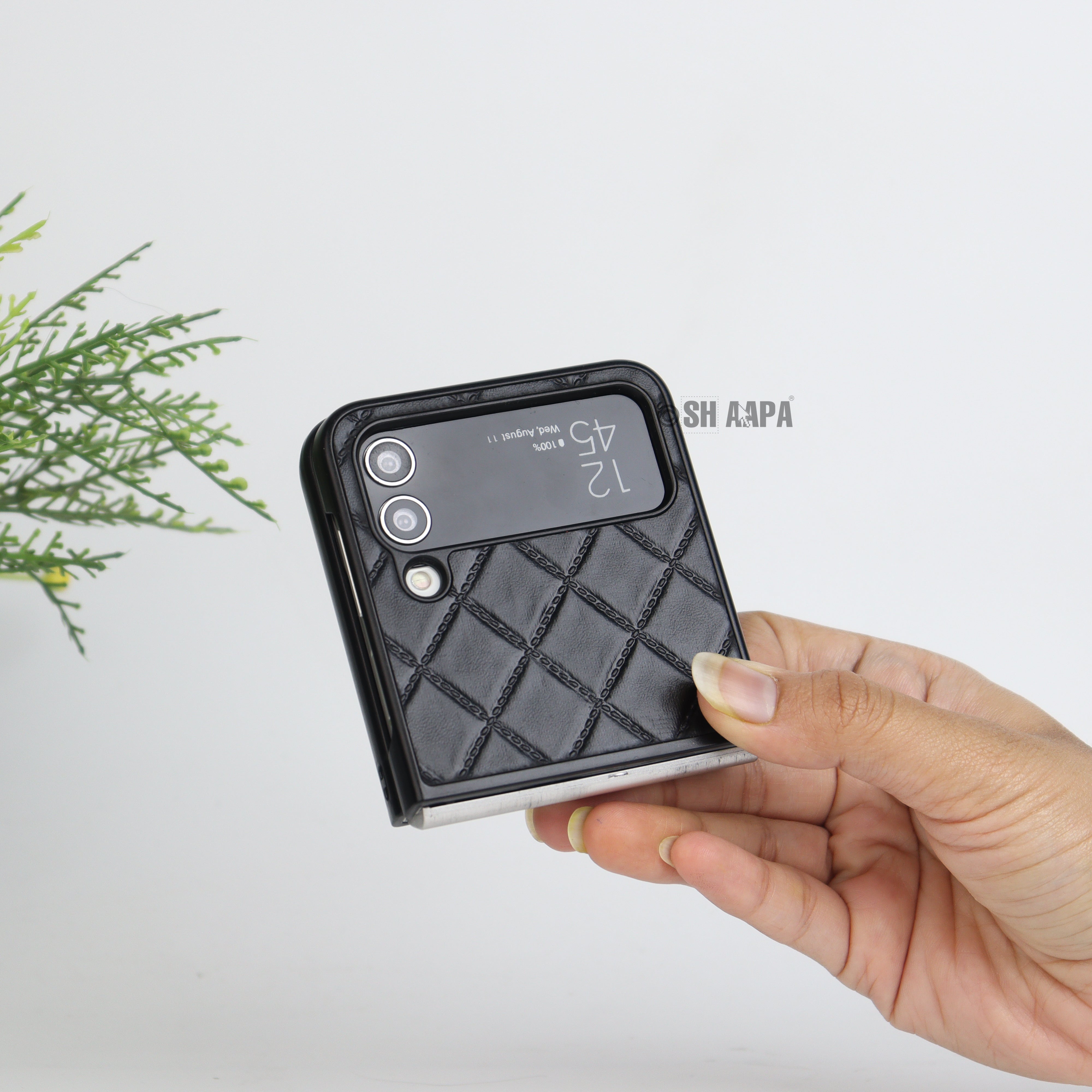 Galaxy Z Flip Series Satyamev Jayate Textured Leather Case – SHAAPA