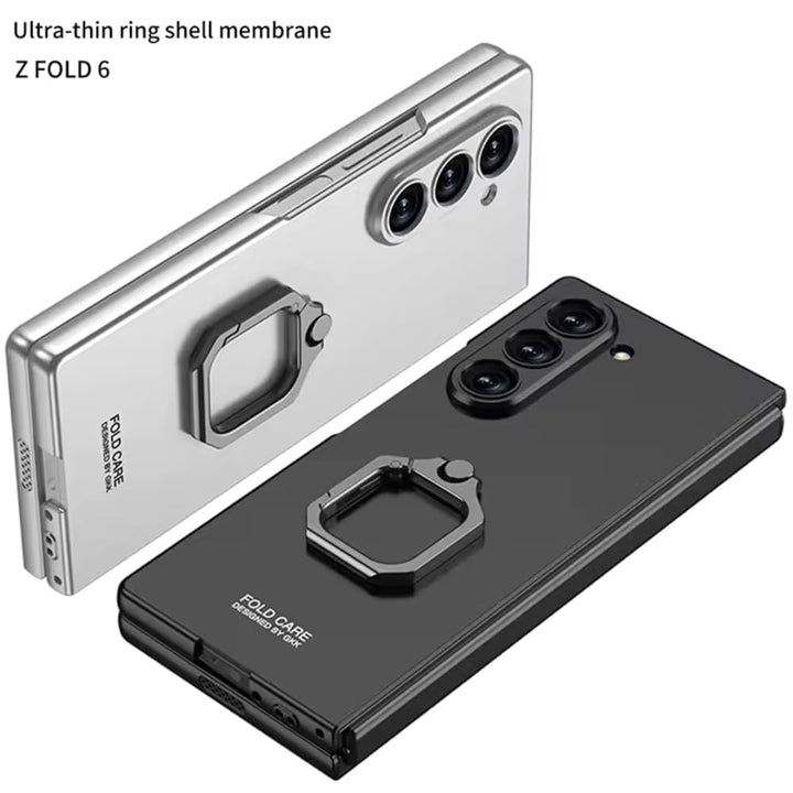 Armor Ring Case for Samsung Galaxy Z Fold6 with built-in ring holder stand and full hinge coverage.