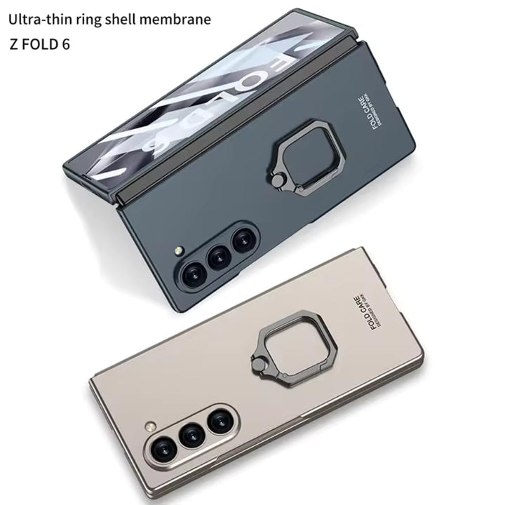 Armor Ring Case for Samsung Galaxy Z Fold6 with built-in ring holder stand and full hinge coverage.