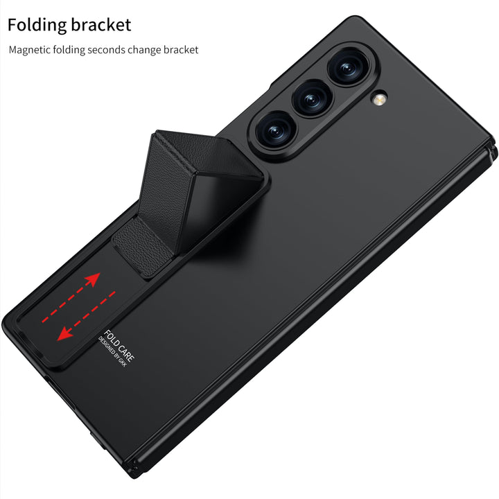 Galaxy Z Fold6 WarpShield Case with kickstand, hinge protection, and front screen frame 
