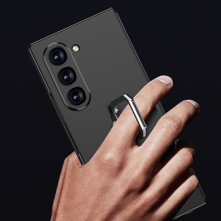 Armor Ring Case for Samsung Galaxy Z Fold6 with built-in ring holder stand and full hinge coverage.