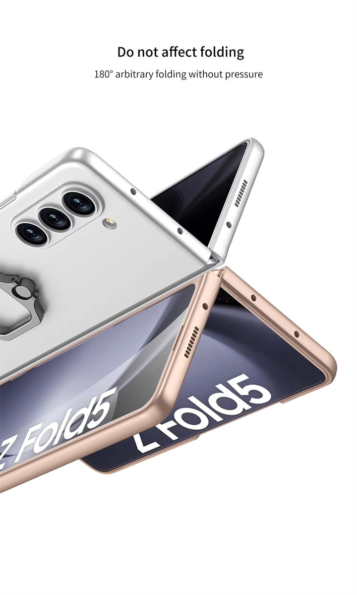 Armor Ring Case for Samsung Galaxy Z Fold6 with built-in ring holder stand and full hinge coverage.