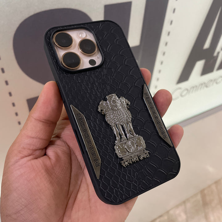 iPhone 16 Series Satyamev Jayate Textured Leather Case