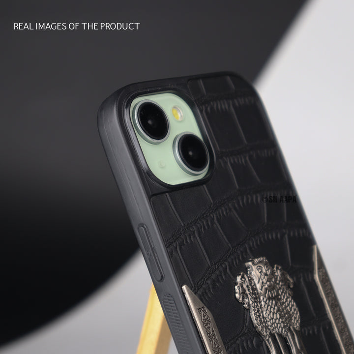 iPhone 15 Series Satyamev Jayate Leather Textured Case