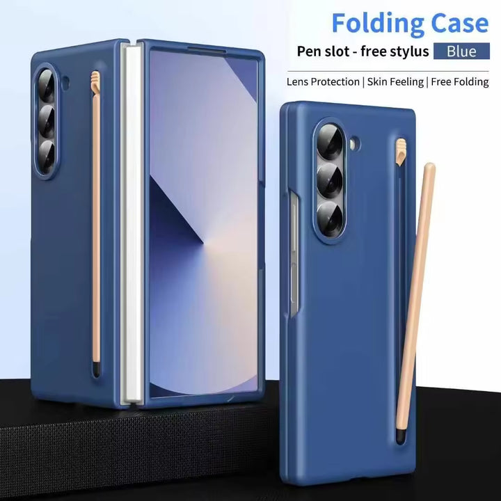 Samsung Galaxy Z Fold Case  with stylus S Pen slot and Front Tempered Glass