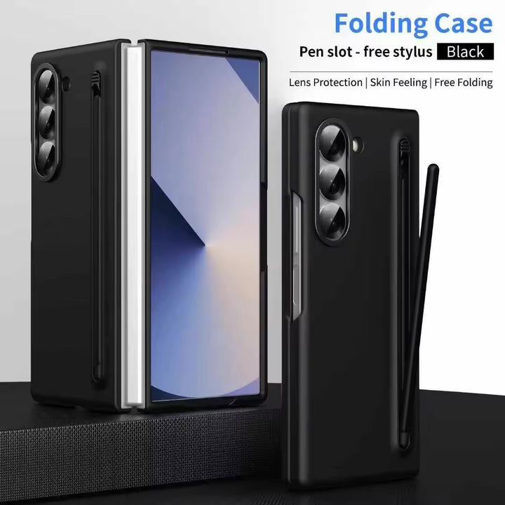 Samsung Galaxy Z Fold Case  with stylus S Pen slot and Front Tempered Glass