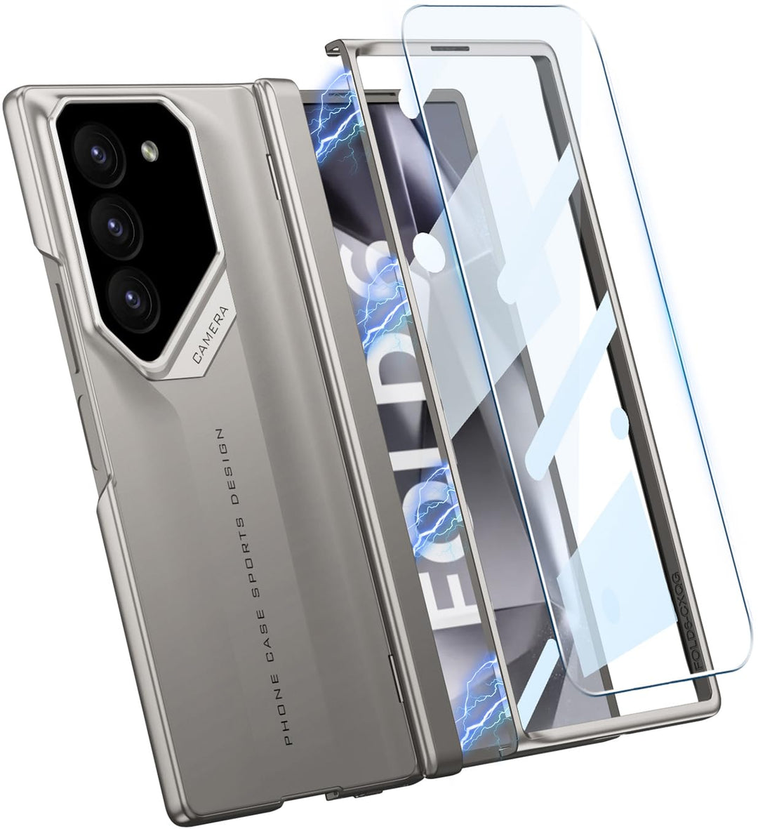Samsung Galaxy Z Fold6 case with rugged back cover and front screen protector