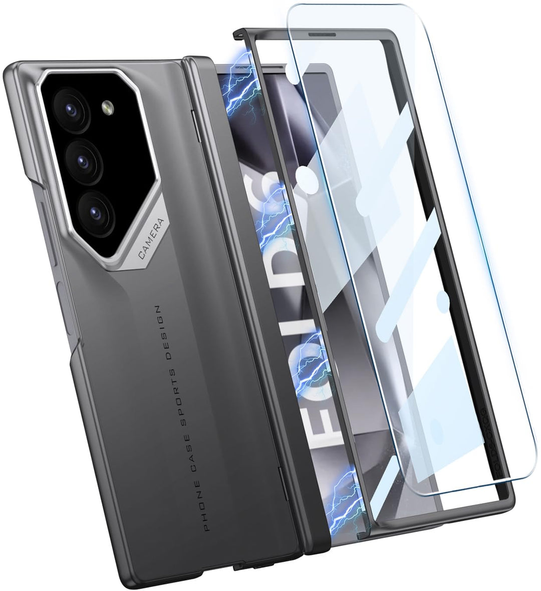 Samsung Galaxy Z Fold6 case with rugged back cover and front screen protector