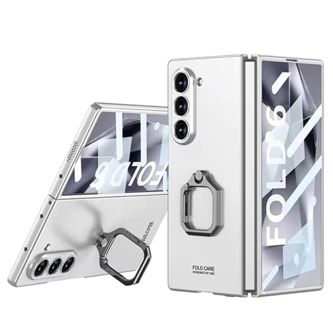 Armor Ring Case for Samsung Galaxy Z Fold6 with built-in ring holder stand and full hinge coverage.