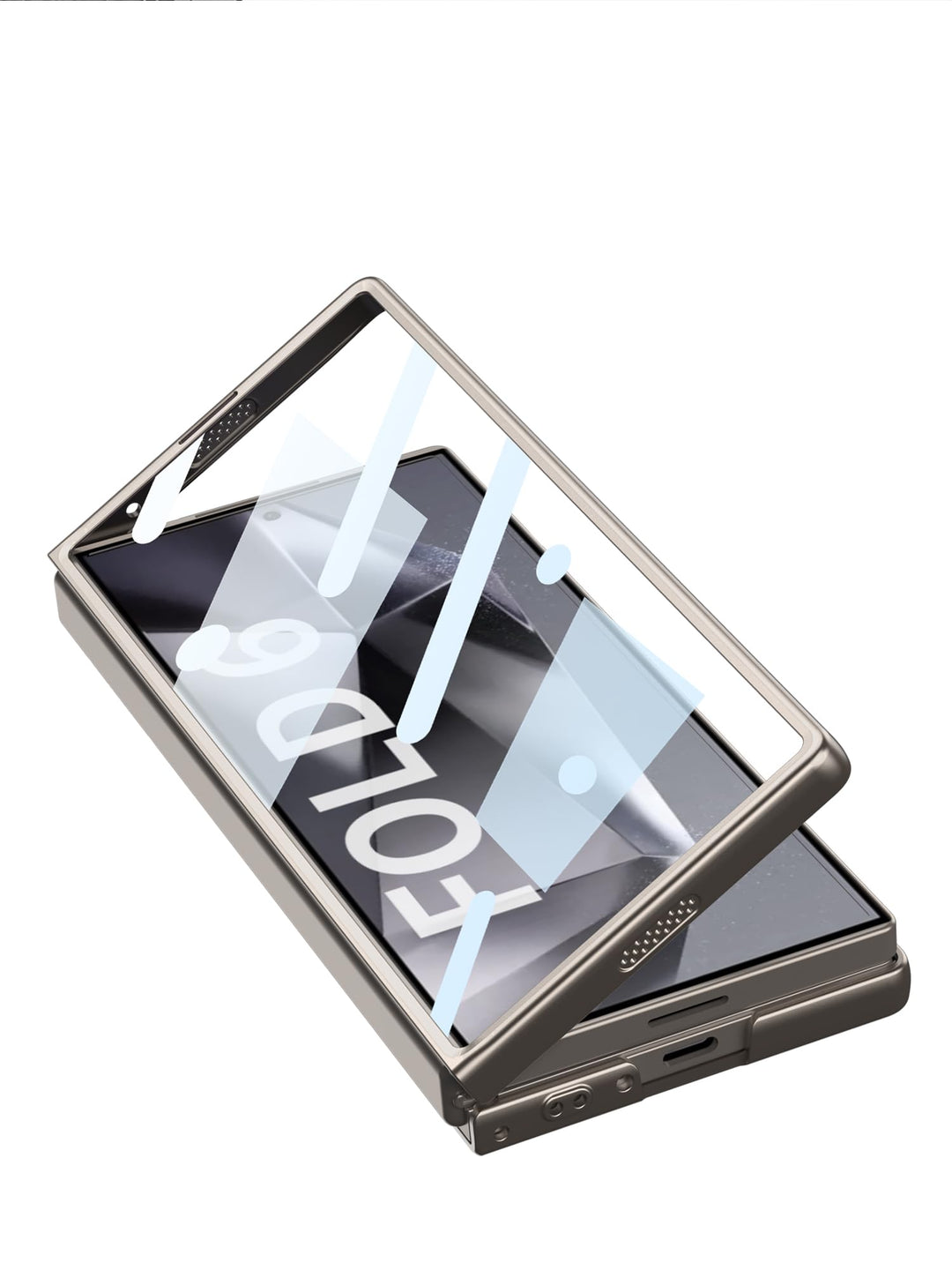 Galaxy Z Fold6 Defender Grip Case with Front Tempered Glass. sliding camera cover, card holder slot, and full hinge protection