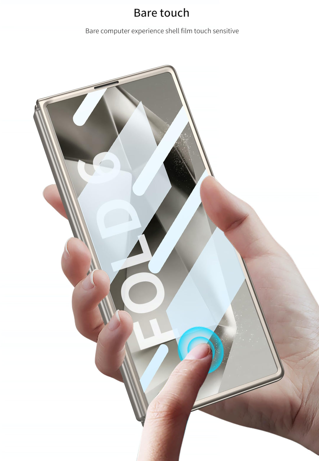 Galaxy Z Fold6 WarpShield Case with kickstand, hinge protection, and front screen frame 