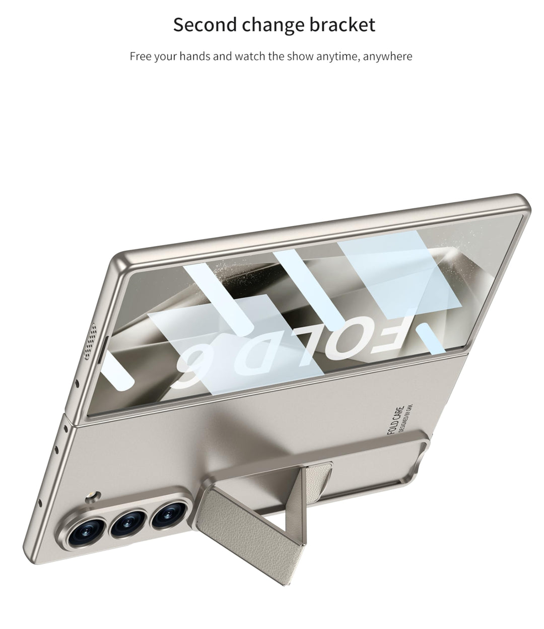 Galaxy Z Fold6 WarpShield Case with kickstand, hinge protection, and front screen frame 